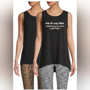 2 pack athletic works women's graphic tank tops NWT motivation